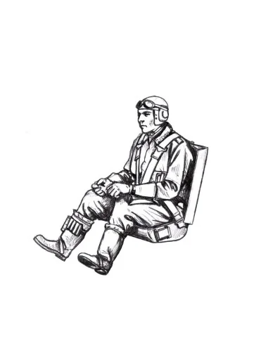 Bf 109G German Pilot, seated (for Eduard kits), 1/48 - CMK 129-F48368