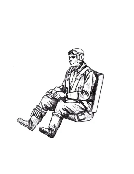 Bf 109G German Pilot, seated (for Eduard kits), 1/48 - CMK 129-F48368