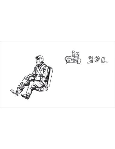 Bf 109G German Pilot, seated (for Eduard kits), 1/48 - CMK 129-F48368