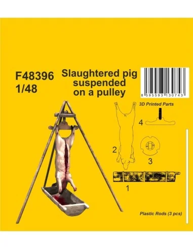 Slaughtered pig suspended on a pulley, 1/48 - CMK 129-F48396