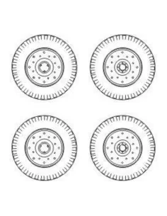 Chevrolet C.15A wheels small type 9x16 (Dunlop), 1/72 - CMK 129-B72040