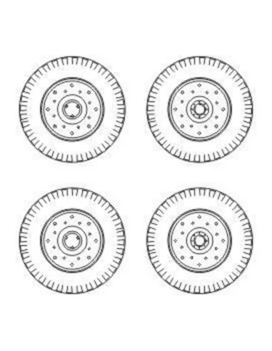 Chevrolet C.15A wheels small type 9x16 (Dunlop), 1/72 - CMK 129-B72040