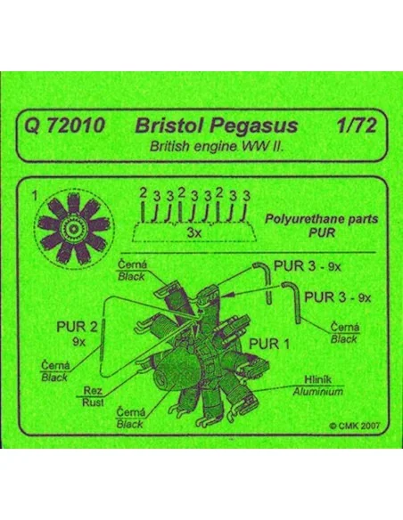 Bristol Pegasus British engine, 1/72 - CMK 129-Q72010
