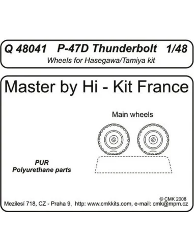 P-47D Thunderbolt wheels für Tamiya und Hasegawa Bausatz, 1/48 - CM...