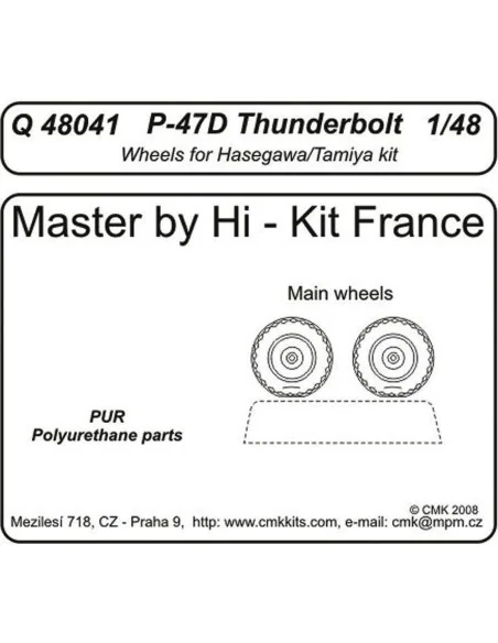 P-47D Thunderbolt wheels für Tamiya und Hasegawa Bausatz, 1/48 - CM...