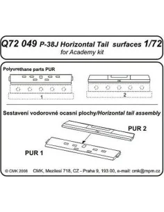 [NO_DESC] P-38J Lightning Tail horizontal surfaces für Academy Baus...