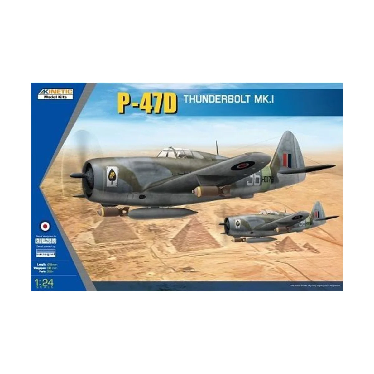 P-47D THUNDERBOLT RAZOR-RAF, 1/24 - KINETIC K3212