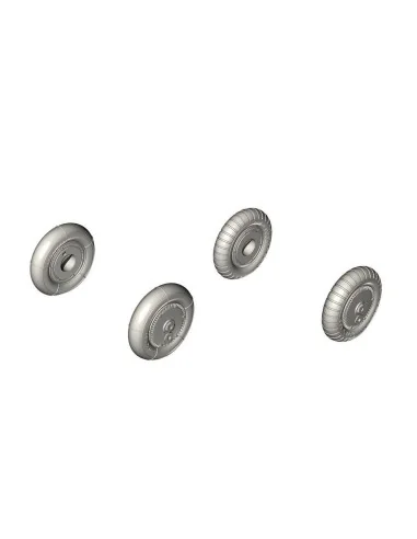 Bf 109G-6 Wheel set (smooth and ribbed tyres), 1/72 - CMK 129-Q72351