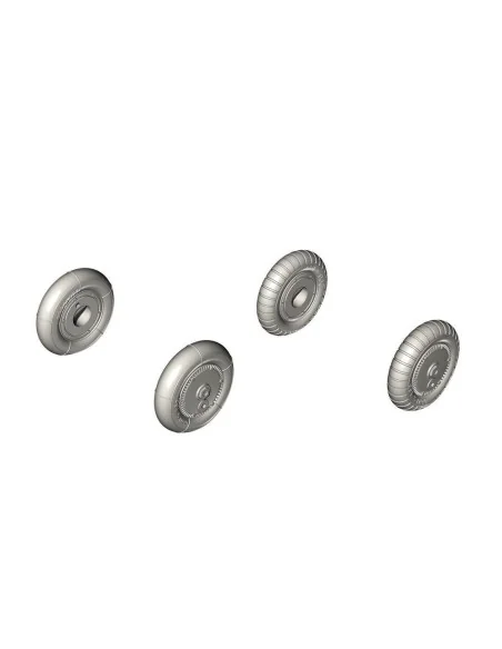 Bf 109G-6 Wheel set (smooth and ribbed tyres), 1/72 - CMK 129-Q72351