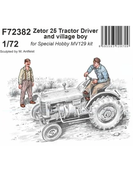 Zetor 25 Tractor Driver and village boy, 1/72 - CMK 129-F72382