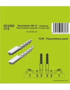Beaufighter Mk.21 - Hedgehog Flame Damper Exhausts / Aussie Type, 1...