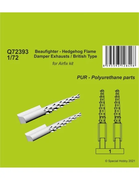 Beaufighter - Hedgehog Flame Damper Exhausts / British Type, 1/72 -...