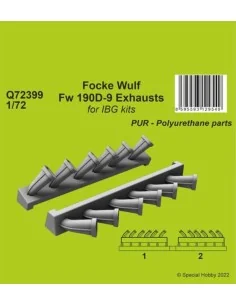Focke Wulf Fw 190D-9 Exhausts / for 1/72 IBG kits, 1/72 - CMK 129-Q...