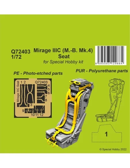Mirage IIIC (M.-B. Mk.4) Seat, 1/72 - CMK 129-Q72403