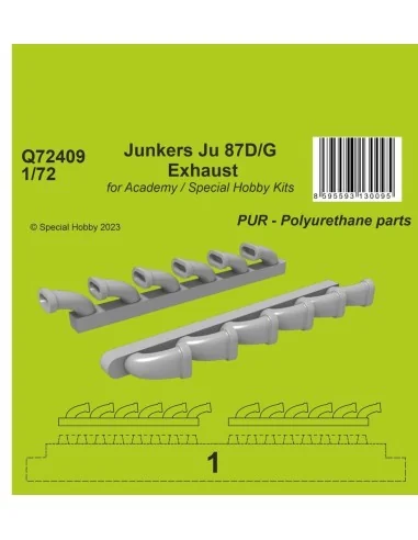Junkers Ju 87D/G Exhaust 1/72 / for Academy and Special Hobby Kits,...