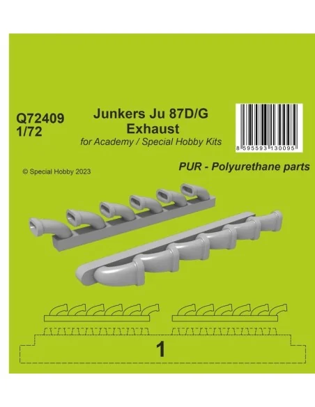[NO_DESC] Junkers Ju 87D/G Exhaust 1/72 / for Academy and Special H...