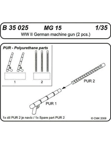 [NO_DESC] MG 15 German Machine Gun, 1/35 - CMK 129-B35025