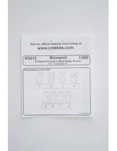 Bismarck Primary Armament Blast Bags 8pc, 1/200 - CMK 129-NS012 2