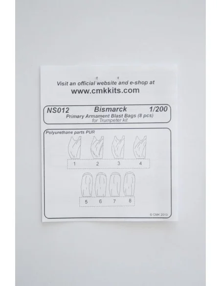 [NO_DESC] Bismarck Primary Armament Blast Bags 8pc, 1/200 - CMK 129...