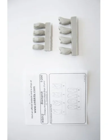 Bismarck Primary Armament Blast Bags 8pc, 1/200 - CMK 129-NS012