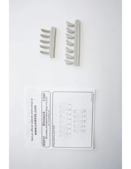 Bismarck Secondary Armam.Blast Bags 12pc, 1/200 - CMK 129-NS013