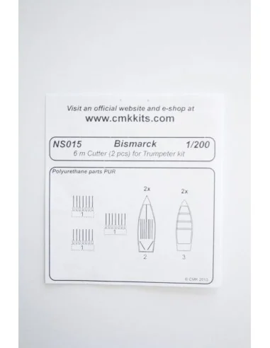 [NO_DESC] Bismarck 6 m Cutter 2pcs. f.TRU, 1/200 - CMK 129-NS015