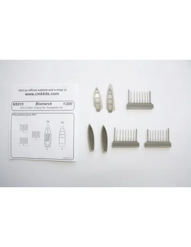Bismarck 6 m Cutter 2pcs. f.TRU, 1/200 - CMK 129-NS015