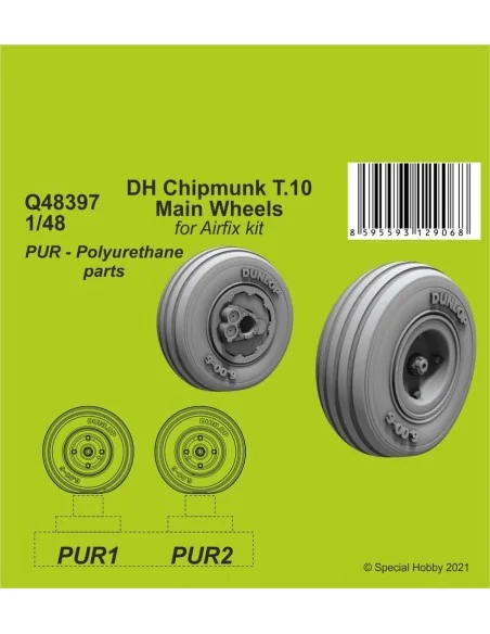 DH Chipmunk T.10 Main Wheels, 1/48 - CMK 129-Q48397