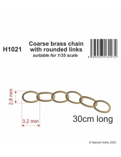 Coarse brass chain with rounded links - suitable for 1/35 scale, 1/...