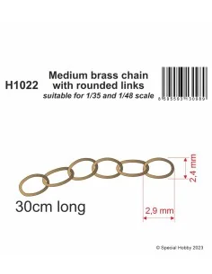 Medium brass chain with rounded links - suitable for 1/35 and 1/48 ...