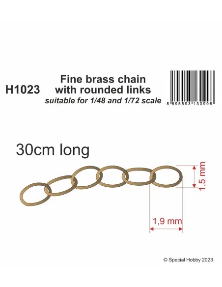 [NO_DESC] Fine brass chain with rounded links - suitable for 1/48 a...