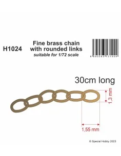 Fine brass chain with rounded links - suitable for 1/72 scale, 1/72...
