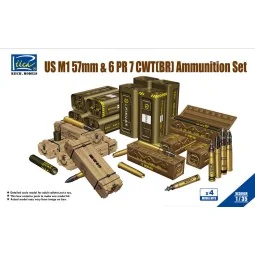 US M1 57mm&6PR 7cwt(BR)Ammunition Set(Mo (Model Kits x4), 1/35 - Ri...