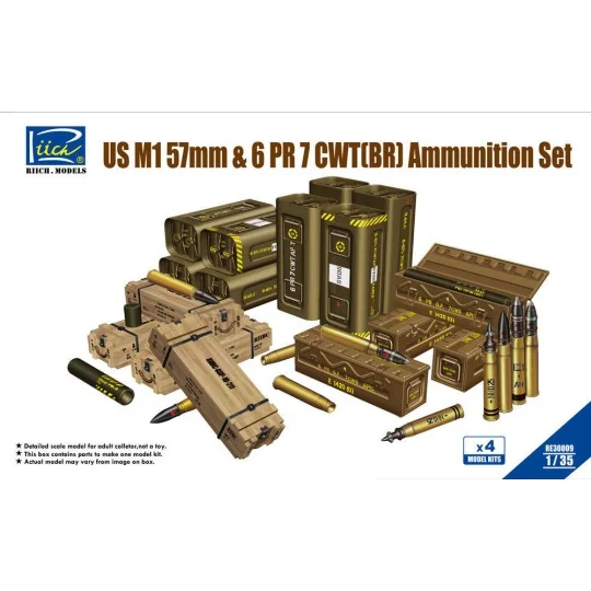 US M1 57mm&6PR 7cwt(BR)Ammunition Set(Mo (Model Kits x4) - Riich Mo...