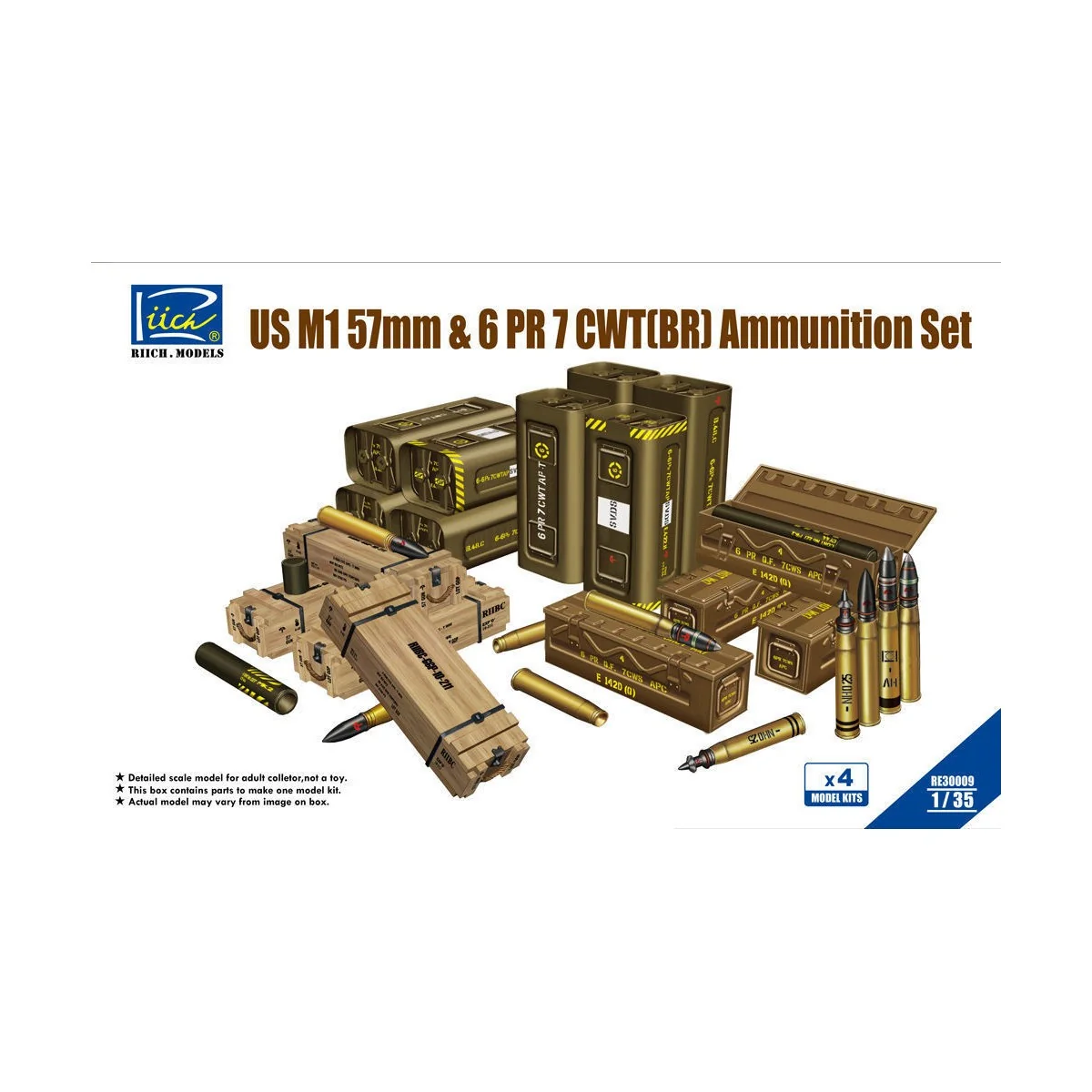 US M1 57mm&6PR 7cwt(BR)Ammunition Set(Mo (Model Kits x4), 1/35 - Ri... US M1 57mm&6PR 7cwt(BR)Ammunition Set(Mo (Model Kits x4), 1/35 - Ri...