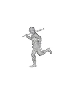US WW2 Soldier (101 Airborne) Running w.M2 Machine Gun over his Sho...
