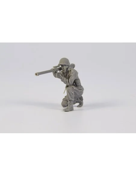 American soldier with M18 47mm Recoilles Rifle (Bazooka), late WWII...