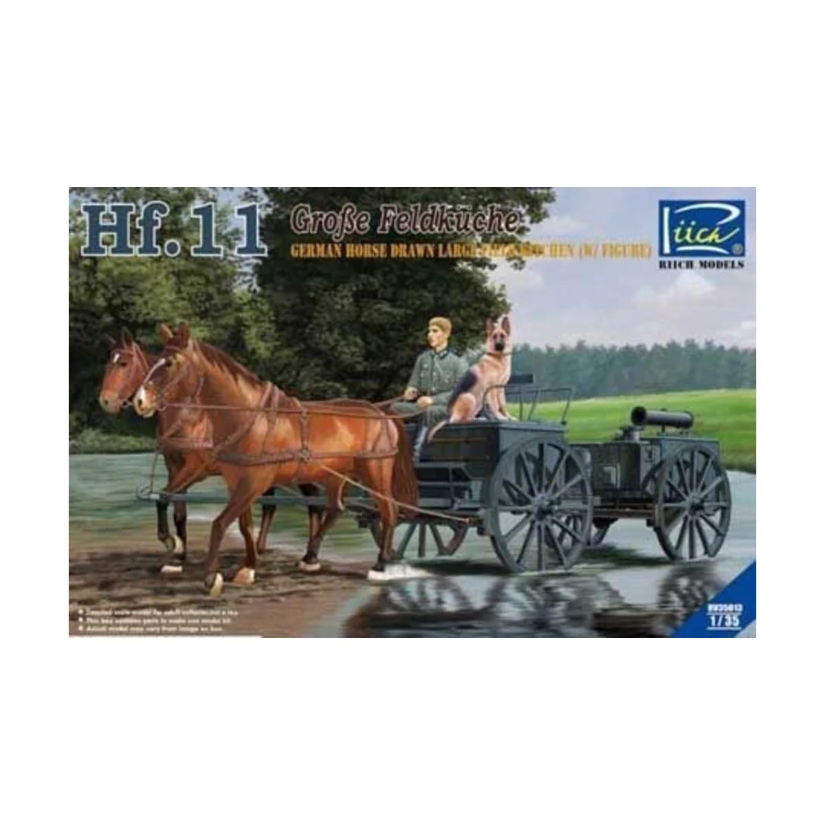 German Horses Drawn Large Field Kitchen Hf.11(two horses&one figure...