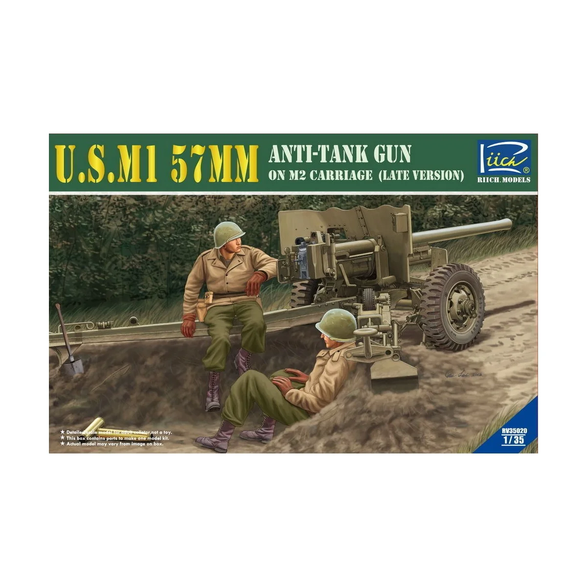 U.S.M1 57mm Anti-tank Gun on M2 carriage Late Version, 1/35 - Riich...