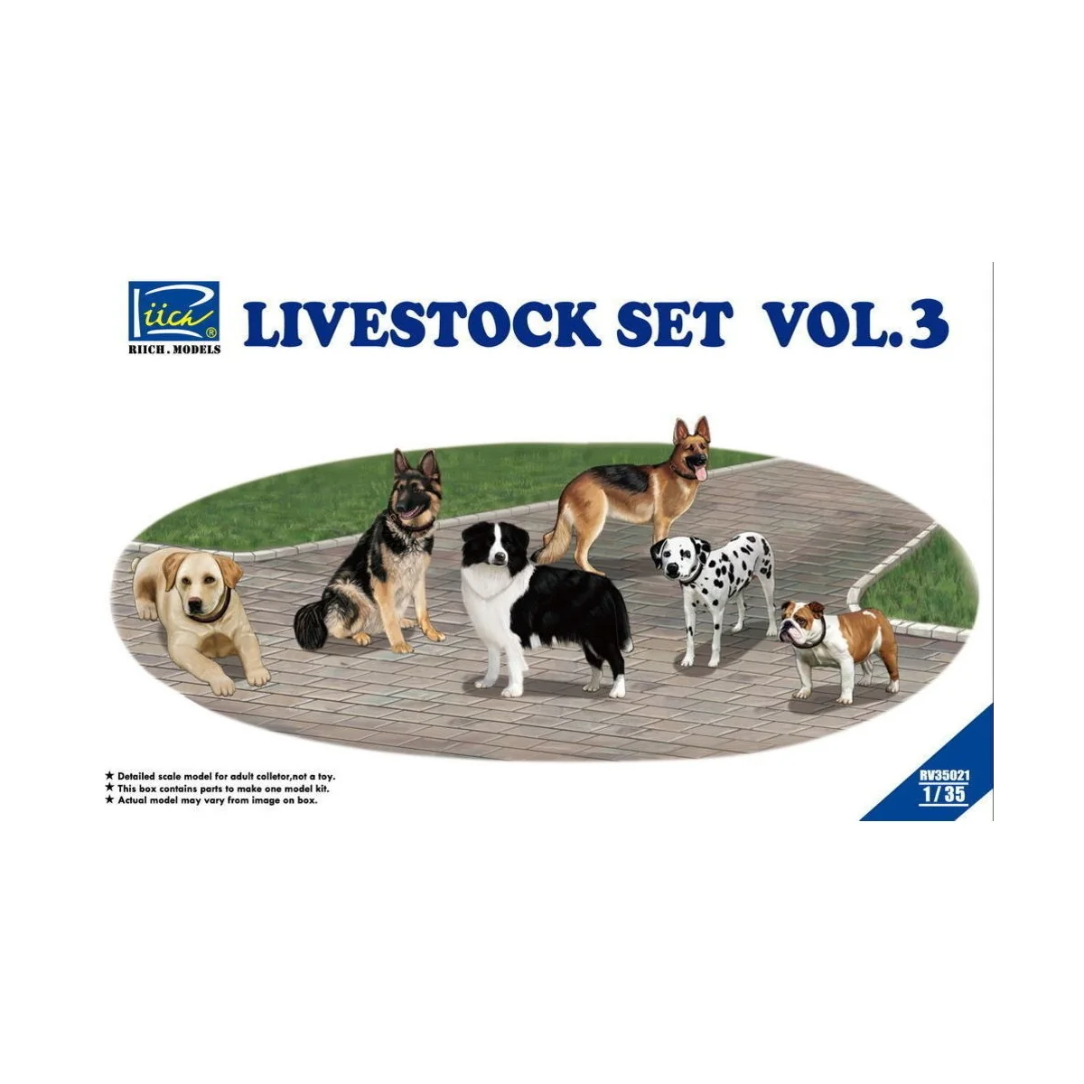 Livestock Set Vol.3 (six dogs), 1/35 - Riich Models RV35021
