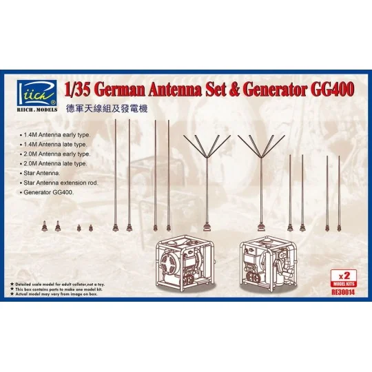 German Antenna Set & GG400 Generator (Model kits x2), 1/35 - Riich ...