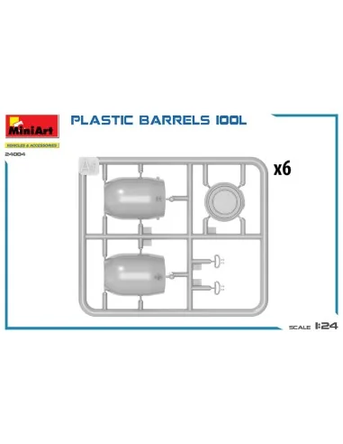 Plastic Barrels 100L, 1/24 - MiniArt 24004