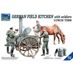 German Field Kitchen with Soliders(cook &three German soldiers, foo...