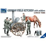 German Field Kitchen with Soliders(cook &three German soldiers, foo...