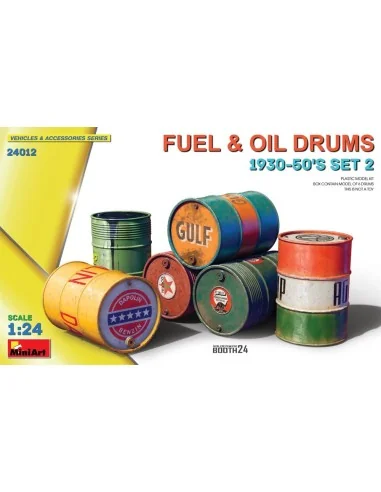 Fuel & Oil Drums 1930-50's Set 2, 1/24 - MiniArt 24012