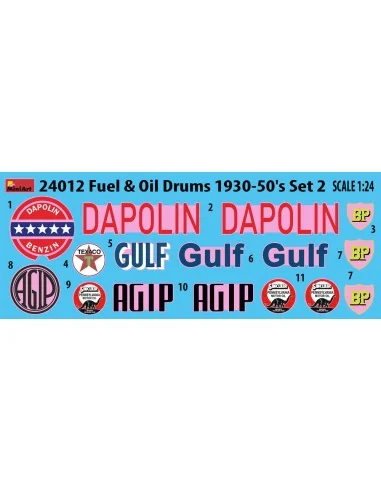 Fuel & Oil Drums 1930-50's Set 2, 1/24 - MiniArt 24012
