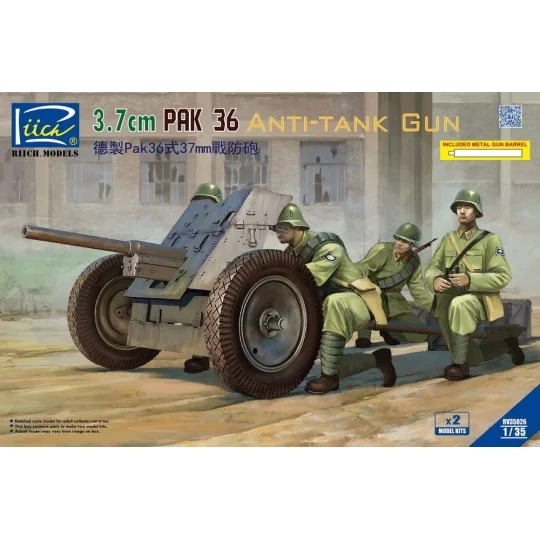 German 3.7cm Pak 36 Anti-Tank Gun(model kitsx2)w/Metal gun barrel -...