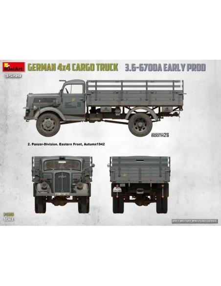 German 3t 4x4 Cargo Truck 3.6-6700A Early Prod, 1/35 - MiniArt 35199