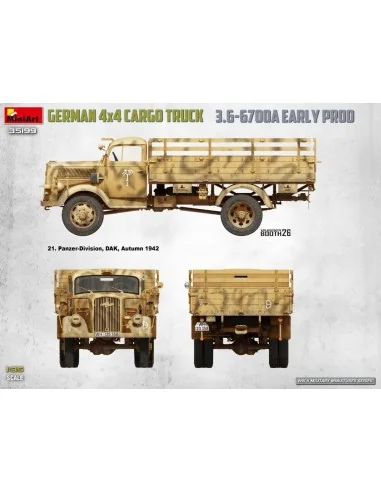 German 3t 4x4 Cargo Truck 3.6-6700A Early Prod, 1/35 - MiniArt 35199