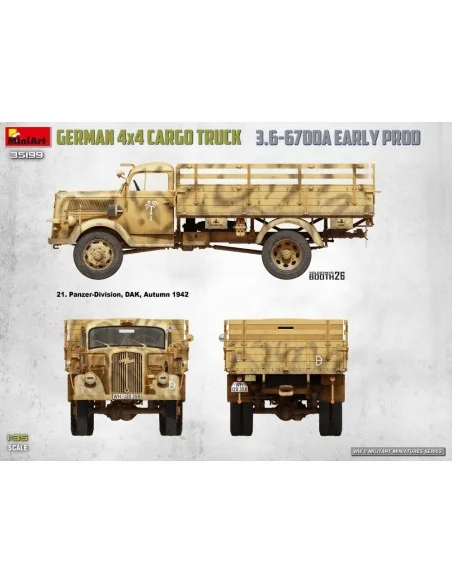 German 3t 4x4 Cargo Truck 3.6-6700A Early Prod, 1/35 - MiniArt 35199